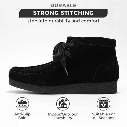 Project Cloud Genuine Leather Ankle Boots for Women - Lightweight & Non Slip Womens Shoes - Memory Foam Insole Chukka Boots - Water Resistant Fashion Shoes for Women 2025 (Wally Boot)3