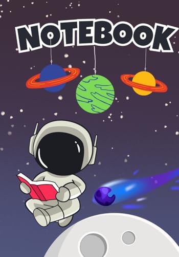 Notebook: Cuaderno profesional versatil - 150 paginas de Alta Calidad - formato 7x10: Libreta con lineas y diseno espacial, acab