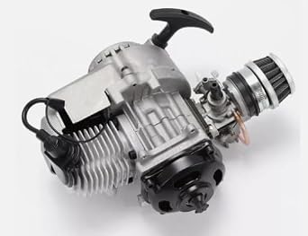 Racing Engine Set, 49CC 2-Stroke 1.9KW 7000RMP High Performance Single Cylinder Motor, Complete Pull Start Gas Powered Engine Kit for Pocket Bike Mini Dirt Bike Quad ATV Scooter