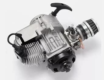 Racing Engine Set, 49CC 2-Stroke 1.9KW 7000RMP High Performance Single Cylinder Motor, Complete Pull Start Gas Powered Engine Kit for Pocket Bike Mini Dirt Bike Quad ATV Scooter
