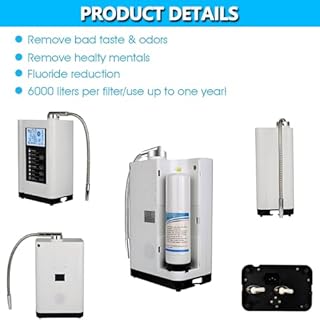 GLBMXDD Ioniseur d'eau alcaline, pH 3,5-10,5, Filtre à Eau alcaline Domestique, ORP jusqu'à -500 mV, purificateur d'eau, avec 7 réglages d'eau, 8 000 litres par Filtre, Nettoyage Automatique White