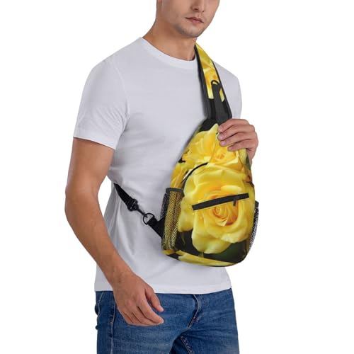 Mochila bolso cruzado estilo sling negra con diseño floral miniatura 7