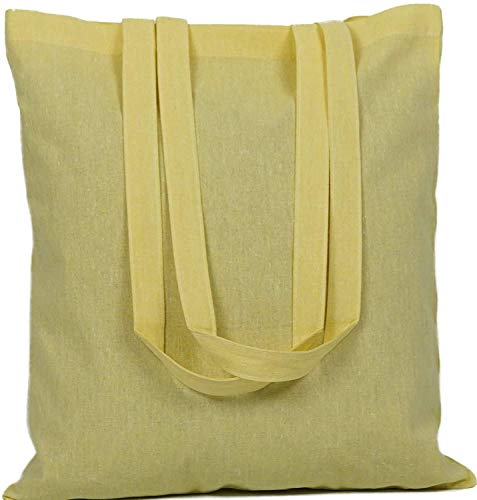 ATMOS-GREEN-20-pack-15-X-16-inch-with-long-handle-ASSORTED-Colors-55-oz-Recycled-cotton-canvas-reusable-grocery-bags-eco-friendly-super-strong-MADE-in-INDIA
