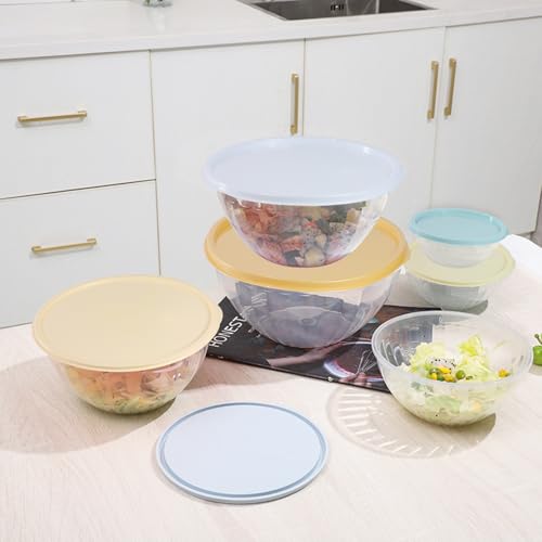 Set de 7 Tazones Plásticos con Tapa, Multicolor, para Ensalada miniatura 5
