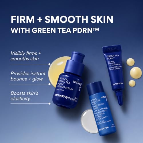 Image of innisfree Green Tea PDRN Serum | Korean Skincare with Retinol & Hyaluronic Acid for Hydrating, Anti‑Aging Care and Wrinkles | Suitable for Acne‑Prone & Sensitive Skin | Available in Jumbo & Gift Set