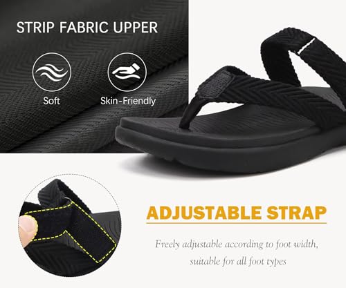 Image of COFACE Womens Trendy Orthotic Flip Flops Lightweight Yoga Mat Thick Cushion Walking Thong Sandals Adjustable Slip On Slippers With Comfortable Plantar Fasciitis Arch Support