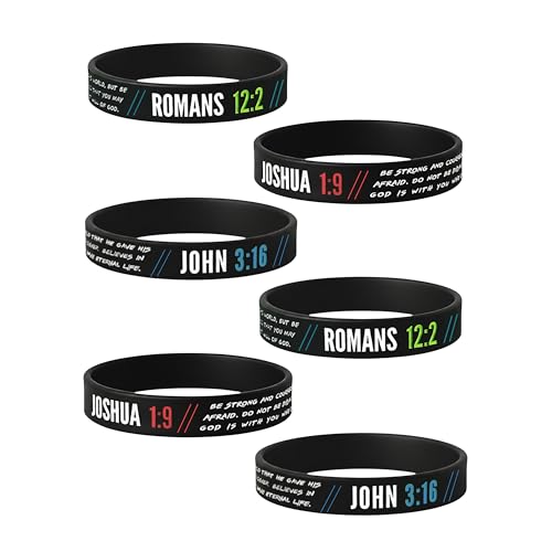 image for Ezekiel Gift Co. Christian Wristbands for Guys (6-pack) - John 3:16, R