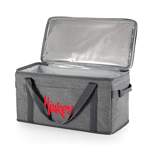 Picnic TIME NCAA Nebraska Cornhuskers 64 Can Collapsible Insulated Cooler, (Heathered Gray)