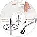 VECELO Round Rolling Stool with Footrest and Wheels, Easy Assembly PU Leather Height Adjustable Drafting Swivel Chair for Spa Salon, Office, Medical, Beauty, Bar, Lab, White