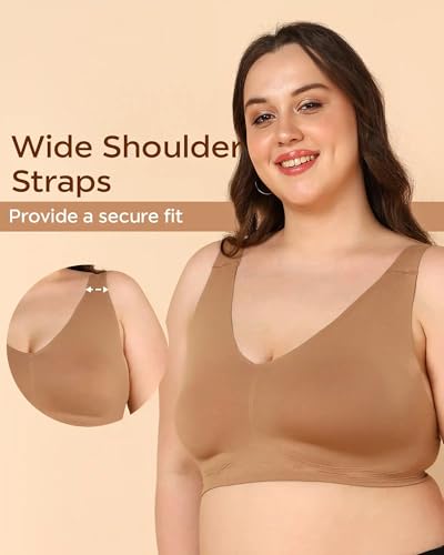 Image of Tweens Cotton Non-Padded Plus-Size Bonded Bra for Women | Full Coverage Broad Straps | Hidden Concealer | Seamless Wire-Free No-Dig Comfort | Breathable Cotton | Elastic-Free No Marks | Pack of 1