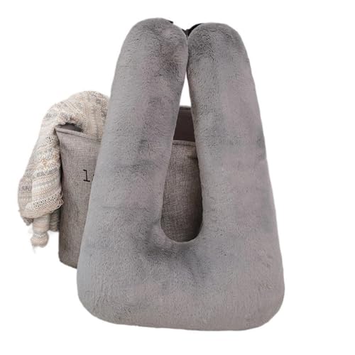 Ohget U字型ネックピロー 車用多機能クッション ぬいぐるみ 衝突防止 車中泊・長距離ドライブ向け キッズ&大人 誕生日プレゼント 洗える (72×46cm シアン) (72*46cm,グレー)