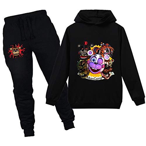 L-melo store Five Nights at Freddy's Hoodies Boys Pullover Hoodie and Sweatpants Set 2 Piece Tracksuit for Boys,Girls