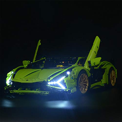 Sugeren LED Beleuchtungsset für Lego Lamborghini Sián FKP 37 42115, LED Beleuchtungsset, Kompatibel mit Lego 42115… – Bild 4