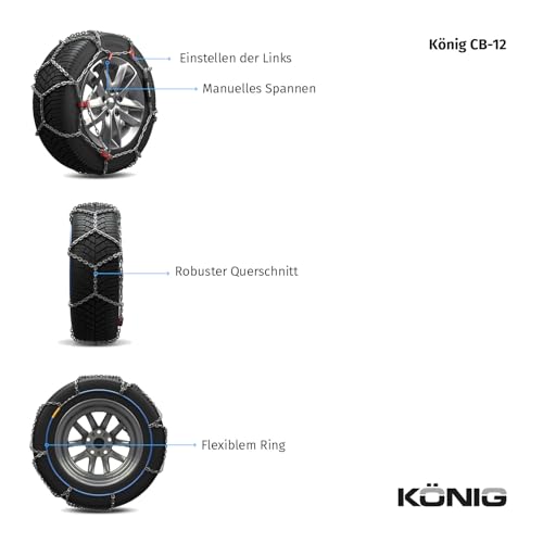 Universal-Schneeketten König CB-12 020 für verschiedene Reifengrößen
