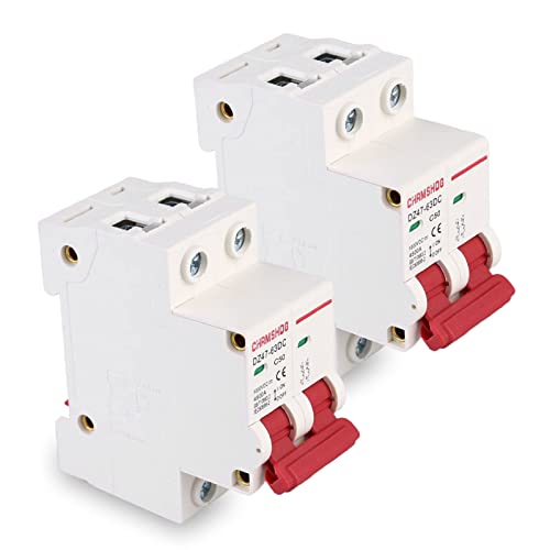 2 Stück DC Leitungsschutzschalter,1000V DZ47-63Z-2P DC Trennschalter,DC Schaltungsschutz,Fehlerstromschutzschalter Schutz Luftschalter Mini Leistungsschalter,Sicherungsautomat DIN-Schienenmontage(50A)