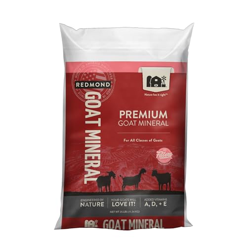 REDMOND Goat Mineral Supplement - A Premium sea Salt with Essential Trace Minerals and Vitamins (25 LB)