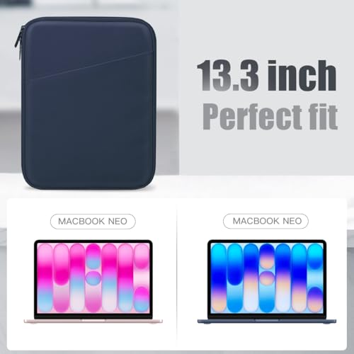 Image of TiMOVO 13 Inch Laptop Sleeve for MacBook Neo, Indigo | Padded Carrying Case with Pocket for 2026 MacBook Neo Model A3404 with A18 Pro Chip, Water Resistant