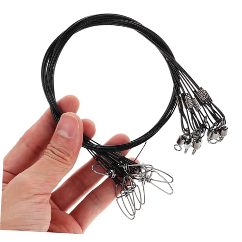 Sosoport 10pcs Steel Fishing Leaders Swivels and Clips miniatura 5