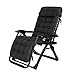 Leżaki rozkładane z poduszkami Krzesła tarasowe o zerowej grawitacji dla ciężkich ludzi, Outdoor Beach Lawn Camping Portable Chair obsługuje 200 kg (kolor: czarny) Happy