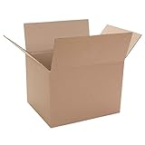 Caremail Recycled Shipping Boxes, Binder Size, 15" x 12" x 10", Brown, 12-Pack (1119264)