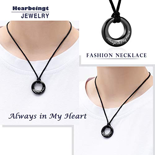 Hearbeingt Cremation Jewelry Urn Necklace for Ashes for Women Men, Circle of Life Eternity Memorial Pendant Ash Jewelry(Customize) - Thumbnail 6