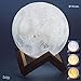 Price comparison product image Gadgy ® 3D Moon Lamp (6 inch/15 cm) l Dimmable and 3 Colours l USB Rechargeable l Simple one Touch Button Operation