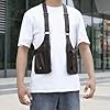 Salyeeluly Sac tactique antivol multi-poches pour homme | Double bandoulière | Sac tactique antivol d'extérieur | Pochette multifonction dissimulée double aisselle pour téléphone portable sangles #1
