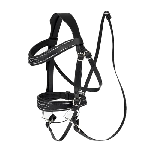LeMieux Hobby Horse Competition Bridle Black - Cuero acolchado - Juguete educativo