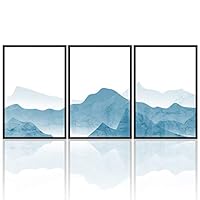3 Piece Framed Canvas Wall Art Mountain with Fog Canvas Prints Home Artwork Decoration for Living Room,Bedroom - 16