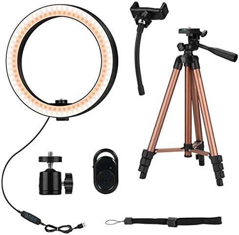 Selfie Ring Light with Tripod Stand & Cell Phone Holder for Live Stream/Makeup/YouTube Video/Photography