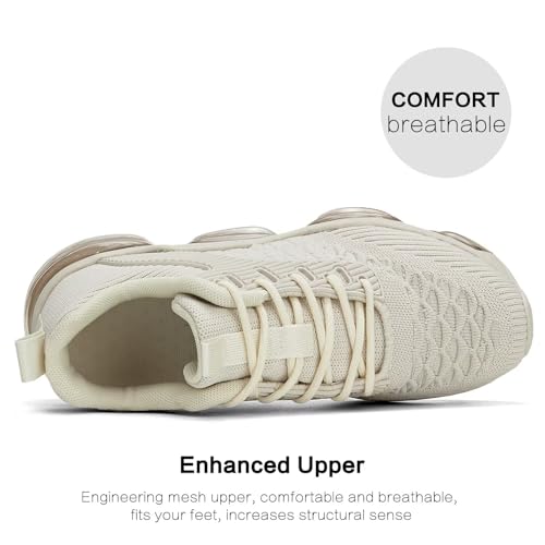 Image of Luogoks Womens Walking Running Shoes Air Cushion Basketball Sneakers Fashion Tennis Breathable Sport Gym Fitness Cross Trainers Shoes