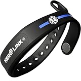 Hero Link® Medical ID Bracelet & Wellness Wristband – Adjustable Silicone, Waterproof, Heat-Resistant, Smart Band with NFC Tag for Instant Emergency Info Access (Blue Line - Law Enforcement)