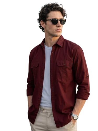 Image of Urbano Fashion Men's Cotton Full Sleeve Regular Fit Casual Solid Shirt