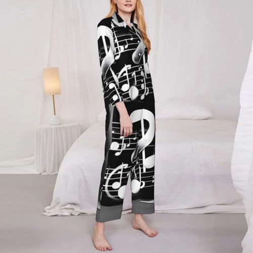 Pyjama note de musique femmes pour soirées cocooning - 4
