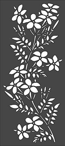 Wild Flowers Logo Stencil Reusable Sturdy Flexible Clear Plastic 1-5x11 in Arts and Crafts Material Scrapbooking for Airbrush Painting Drawing
