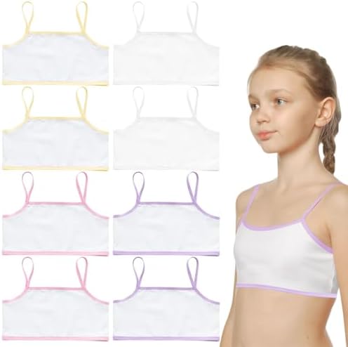 Reggiseno Sportivo Per Ragazze 7-8 Anni - Confezione Da 5, Cotone E Elastan - Foto 2