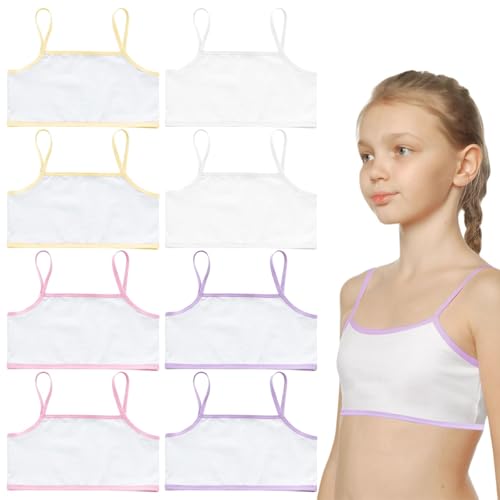 SAIIURV 8 Stück Top Mädchen Sport BHS, Sport Bustier Mädchen...