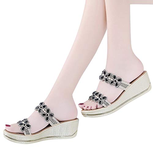 Aniywn women's slide wedge sandal glitter sparkle sandals shoes o…