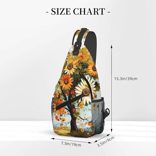 Mochila de costado para caminata con diseño floral miniatura 3