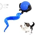 QILUCKY Speedy Tail Cat Toy, Interactive Toy for Indoor Cats, IMoving Cat Toy Ball with Tail, USB Rechargeable Smart Ball, 3 Mode Switching interactive ball, Relieve Anxiety (Blue)