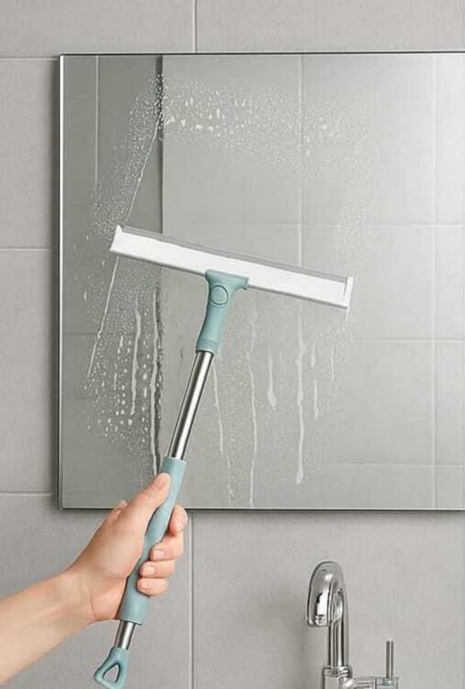 C2SK Magic Broom Silicone Floor Wiper – Heavy-Duty Floor Cleaning Squeegee with Stainless Steel Extendable Handle | Multipurpose Bathroom, Kitchen, Tile & Window Cleaner 1