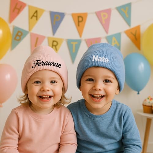 Personalized Toddlers Hat for Baby Boys Girls Gift Custom Kids Beanie Embroidered Knit Winter Hats2