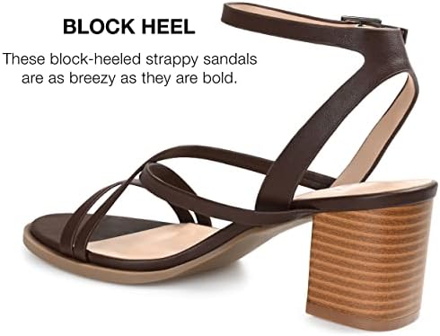Journee Collection Womens Anikah Open Toe Mid Stacked Heel Pumps Brown 11 Medium Womens US | Image 2