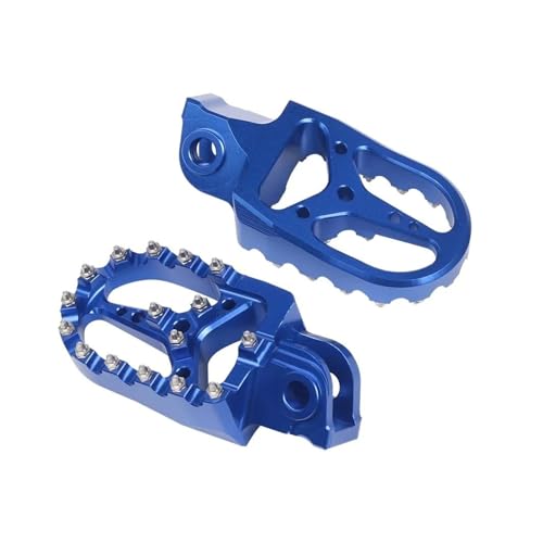 Repose-pieds moto Fantic XMF XEF 125 bleu anodisé avec grip maximal et haute résistance
