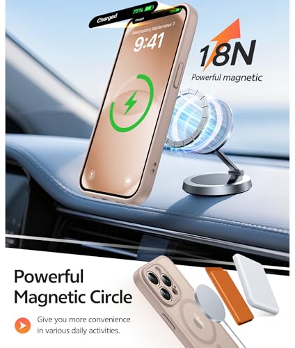 Image of FNTCASE for iPhone 13 Pro Case: [Compatible with Magsafe] Translucent Matte Cases with [Full Camera Protection] [Screen Protector] Military Grade Shockproof Protective Phone Cover - Desert Gold