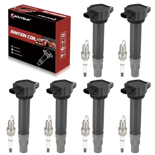 UF502 Ignition Coil Pack and Iridium Spark Plugs Set of 6 Compatible with Dodge Avenger Challenger Charger Chrysler 300 Sebring 2006-2011 Replaces#4606869AA