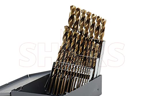 Miniatura 5 de Shars 116-12" por 64ths 29 piezas M35 cobalto acabado Jobber taladro conjunto con caja de índice Huot ángulo de punto 135 404-2260C P