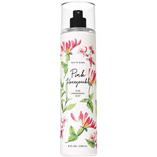 Bath and Body Works PINK HONEYSUCKLE Fine Fragrance Mist 8 Fluid Ounce (2019 Edition, White Barn Label)