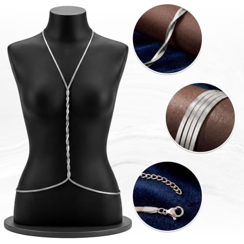 Sethexy Silver Plated Herringbon Body Chain Adjustable Waist Chest Chain Beach Bikini Jewelry Accessories for Women by Sethexy - Used condition - Image 3
