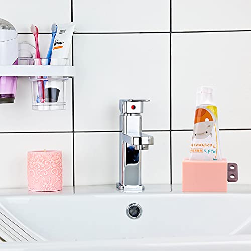 Y-Kelin 3 Pcs Toothpaste Squeezer, Rolling Tube Toothpaste Squeezer With Frosted Handles Toothpaste Holder Stand Bathroom Organizer,Saves Toothpaste And Creams (Pink + White + Light Blue) #TOP3
